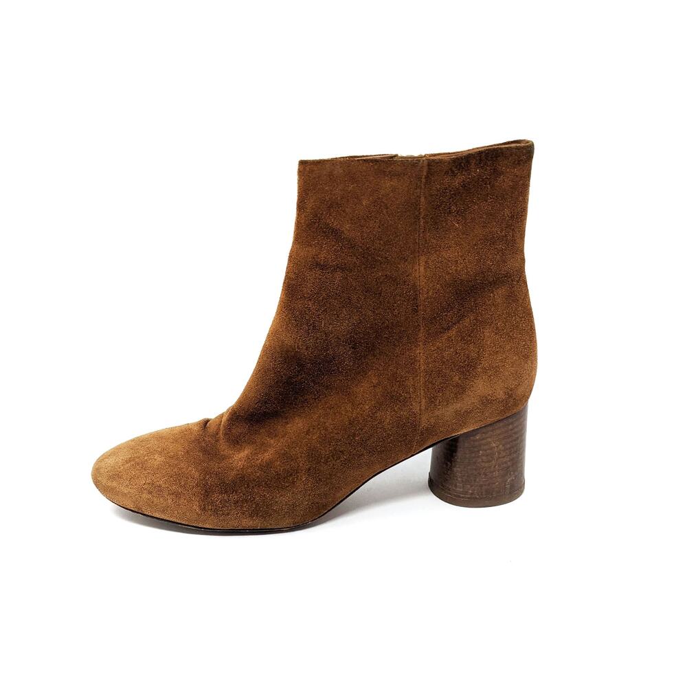Vince Tillie Cedar Ankle Boots Womens 8 Brown Cognac Leather Suede Zip Boho